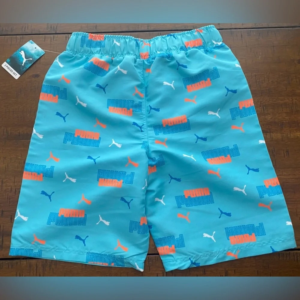 •NWT•Puma Boys Logo Swim Trunks